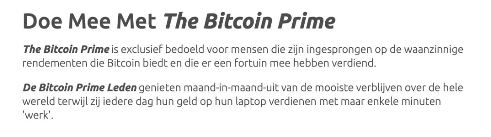 Bitcoin Prime deelnemen